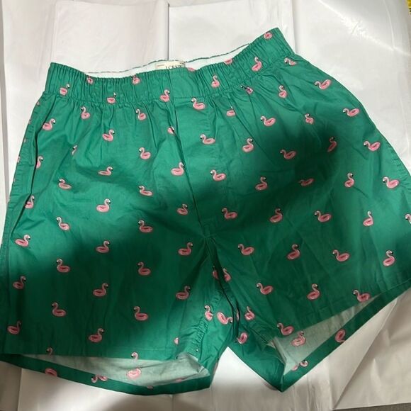 J. Crew Factory bv599 Pink and green flamingo boxers size small NWT - Picture 1 of 10